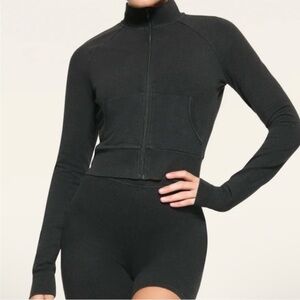 Skims Outdoor Track Jacket in Washed Onyx